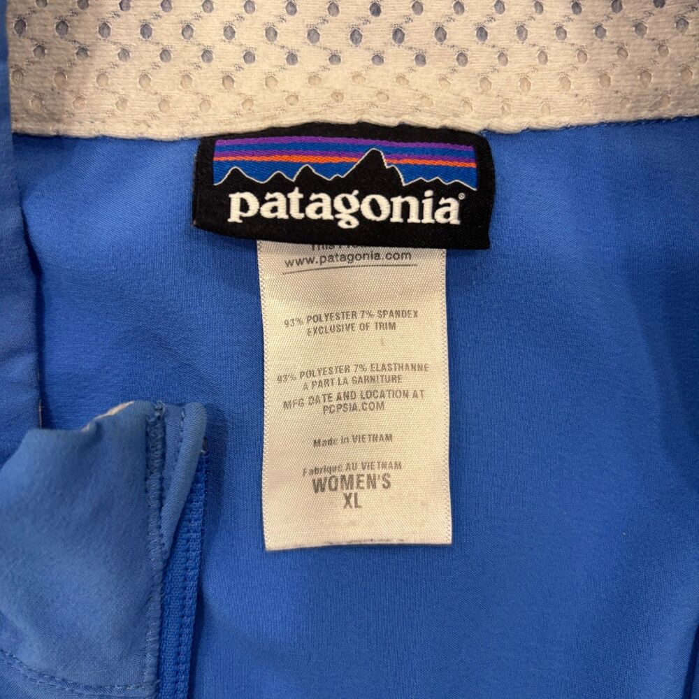 Patagonia Full Zip Lightweight Softshell Jacket Coat Women’s XL Blue Running - Picture 3 of 10